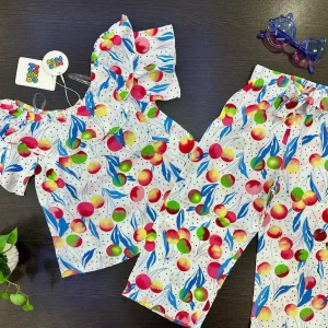 Alternative view of Girls floral print lilen Co-ords