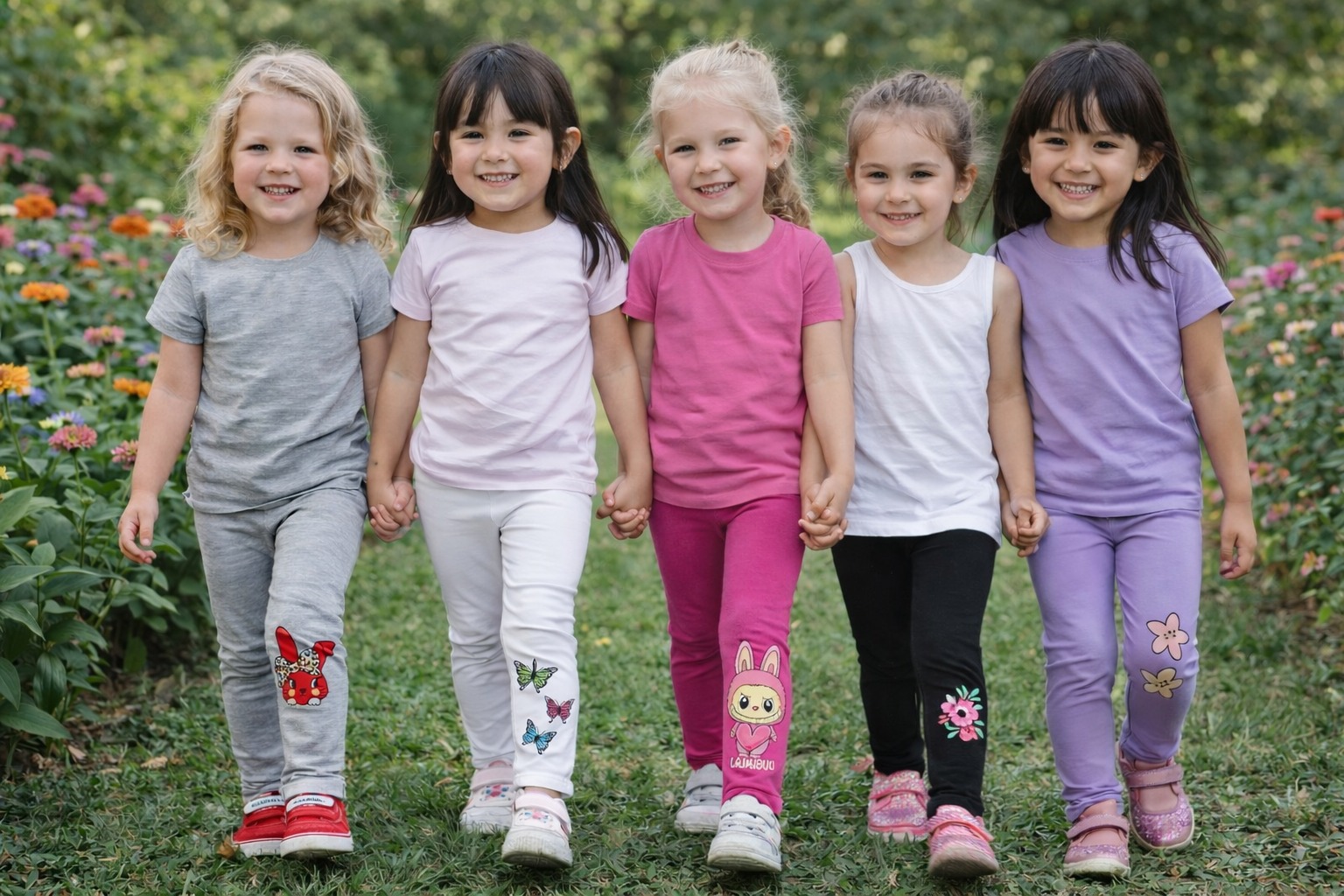 Cartoon print leggings (5pcs combo) - Image 3