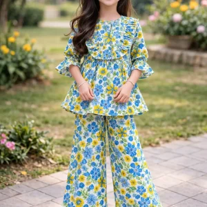 Girls floral print cotton co-ords set