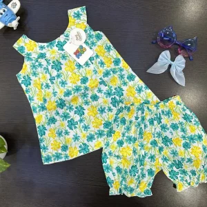 Girls floral print cotton nima set