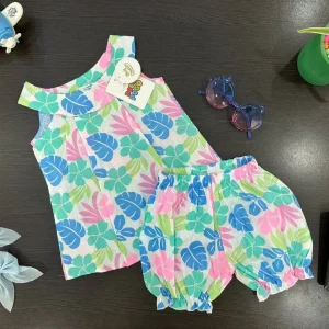 Alternative view of Girls floral print cotton nima set